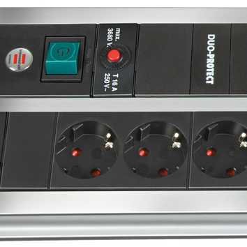 Premium-Protect-Line 120.000A &Uuml;berspannungsschutz-Steckdosenleiste 12-fach DUO 3m H05VV-F 3G1,5 - 