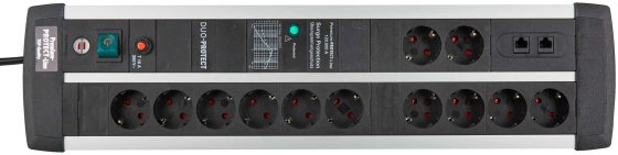 Premium-Protect-Line 120.000A &Uuml;berspannungsschutz-Steckdosenleiste 12-fach DUO 3m H05VV-F 3G1,5 - 